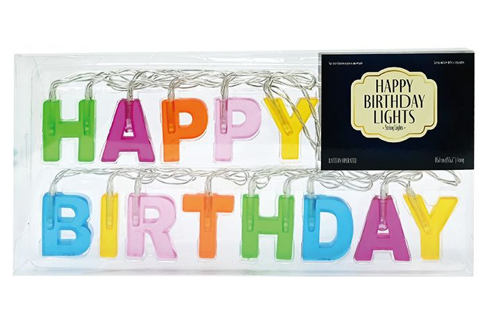 Happy birthday battery operated LED string lights