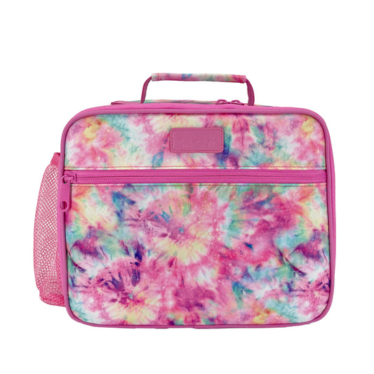 Insulated crew lunch bag w/bottle holder tie dye splash