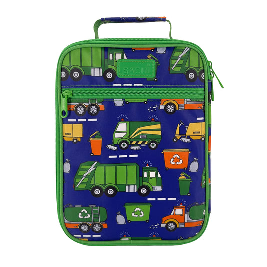 Insulated junior lunch bag garbage trucks