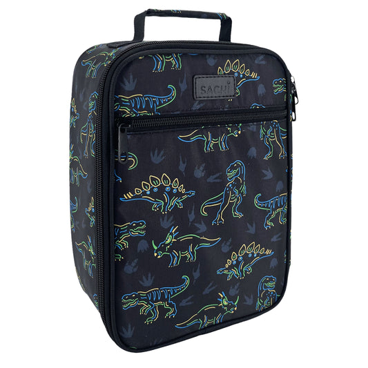 Insulated junior lunch bag neon dinosaurs