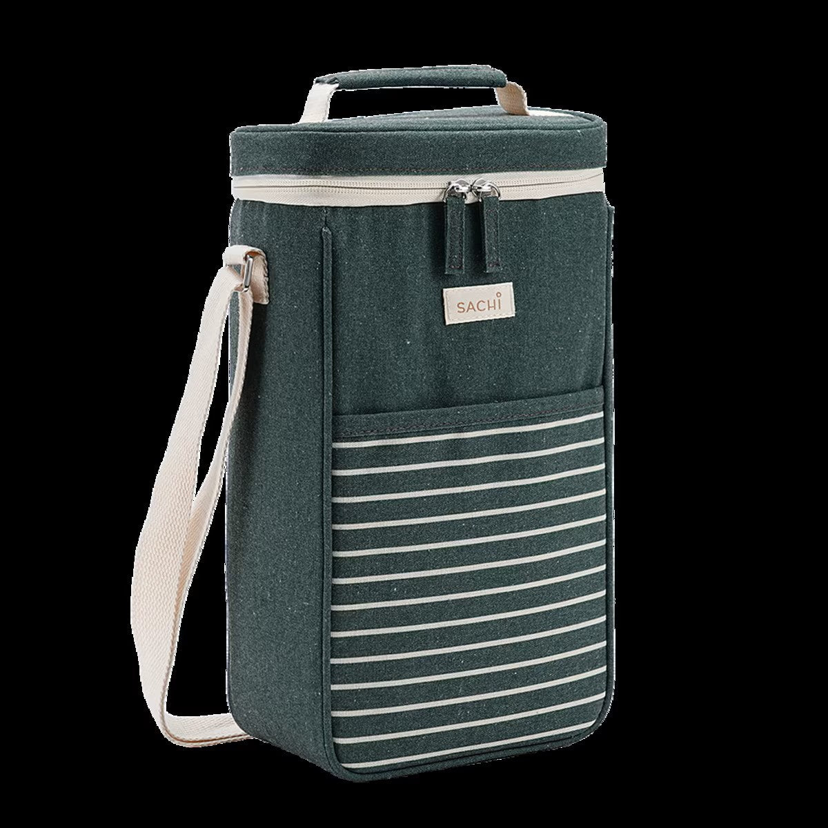 2 bottle insulated wine cooler dark green
