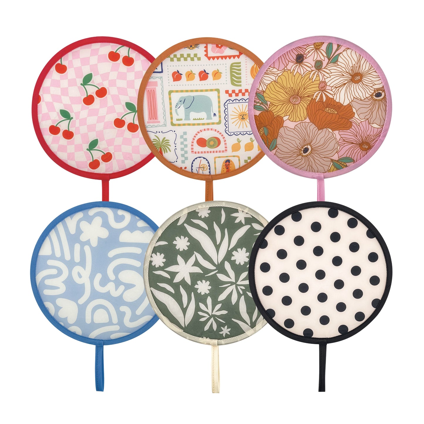 Pop folding travel fan assorted designs