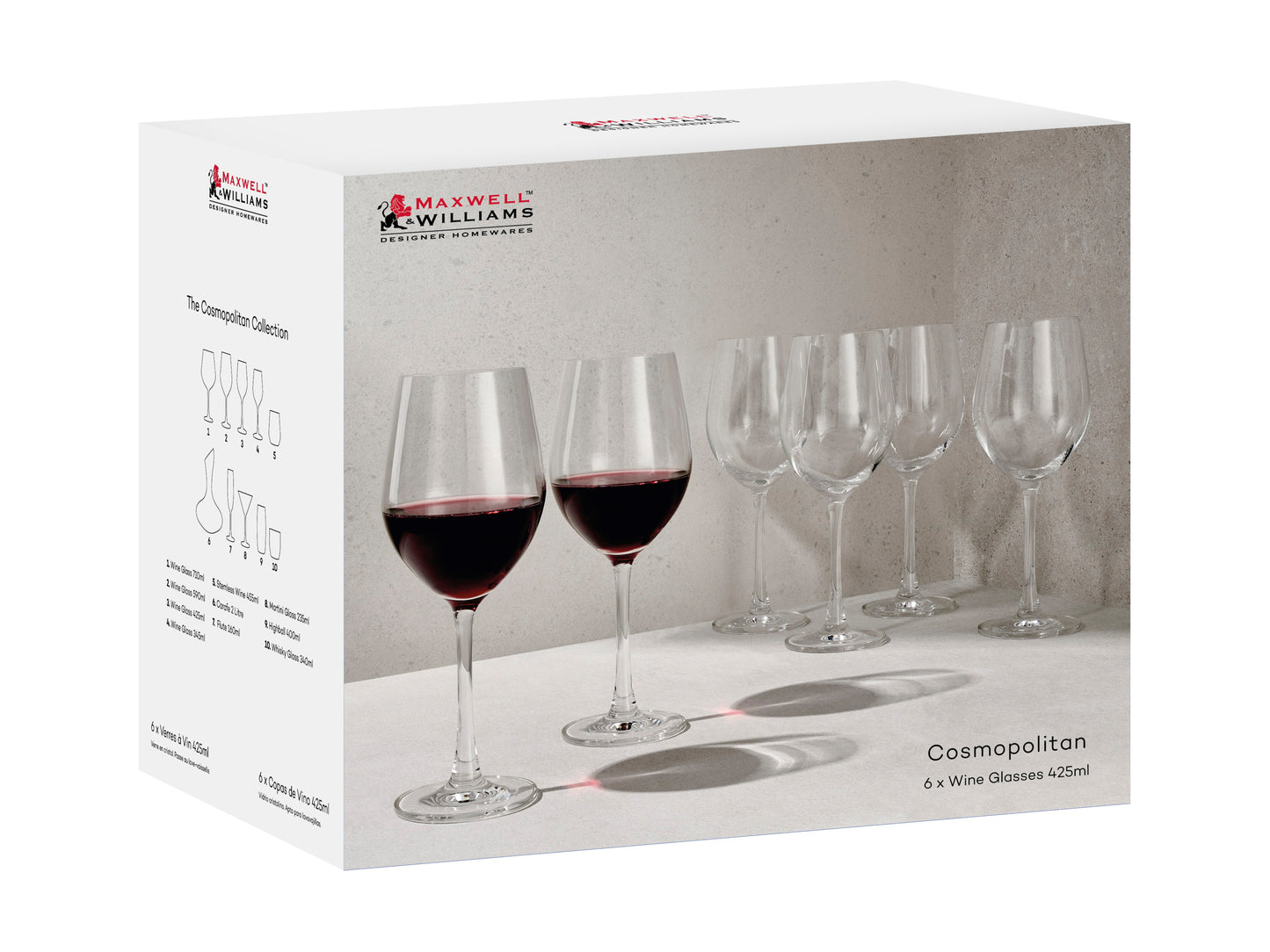 Cosmo wine glass s/6 425ml