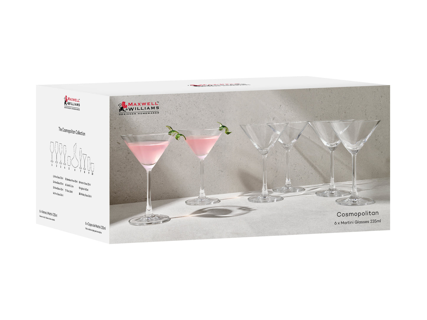 Maxwell & Williams Cosmopolitan Martini Glass Set of 6