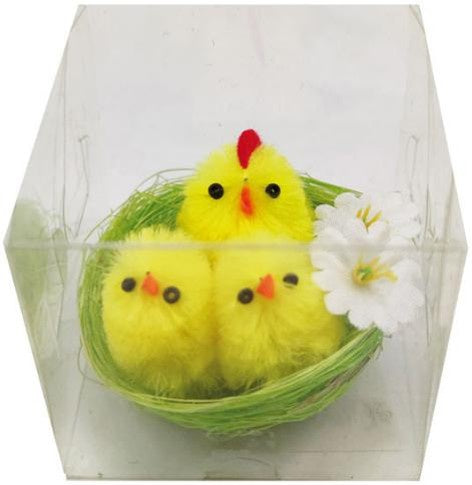 Nests w/chicks & flowers 55x40cm
