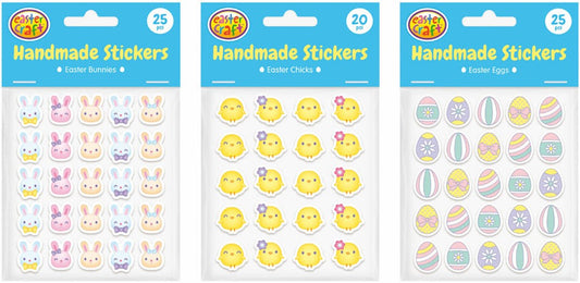 Handmade Easter stickers 3 asst