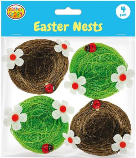 Nests w/ladybugs & flowers 65mm 4pk