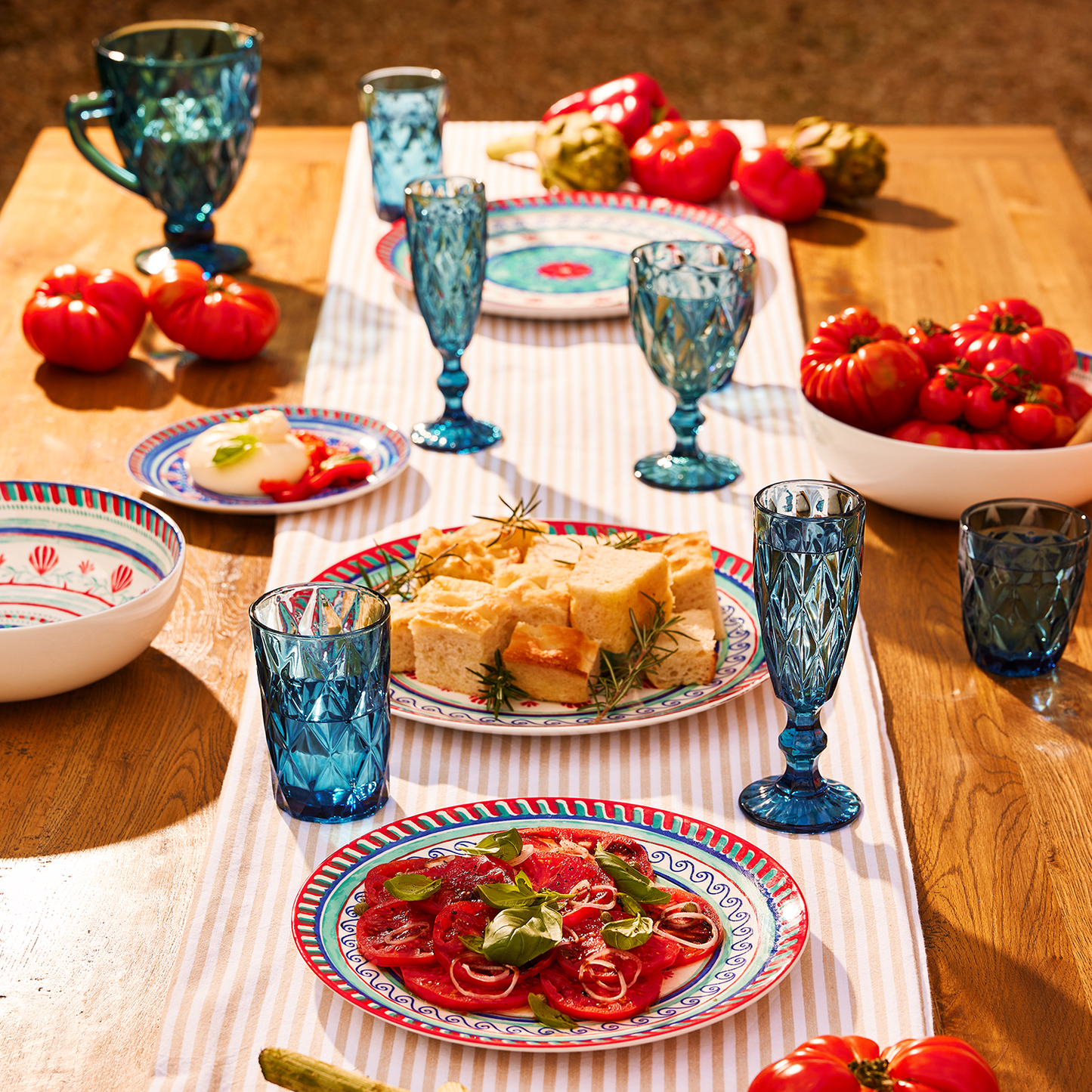 Deanna Glass Jug Blue 1.1Ltr