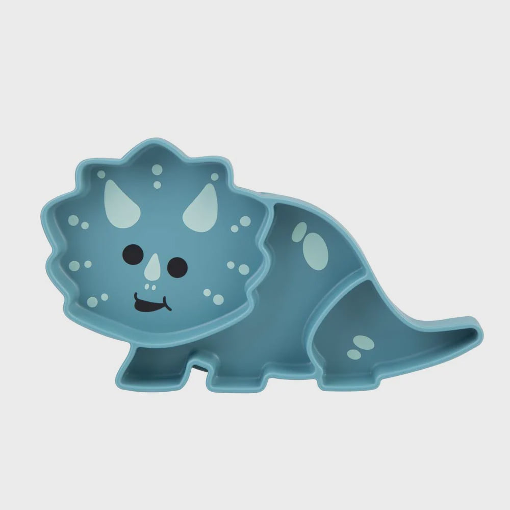 Divided silicone suction plate dinosaur