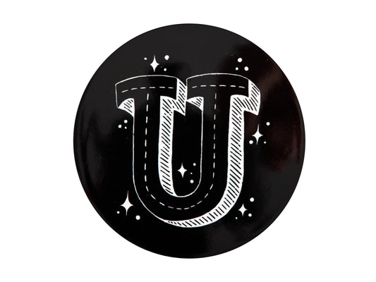 MW The Letterettes Ceramic Round Coaster 10.5cm "U" Gift Boxed