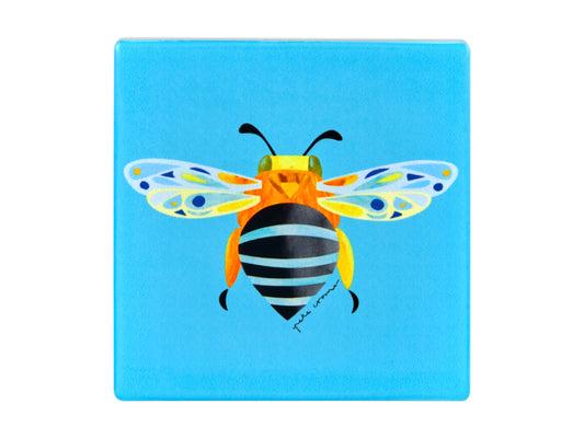 Peter Cromer Garden ceramic sq coaster 9.5cm bumblebee