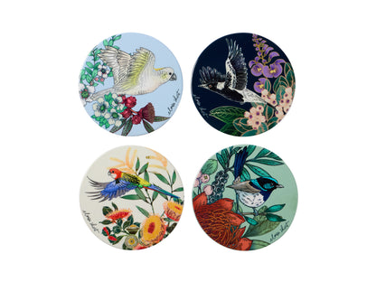 Eloise short native grace ceramic coaster 10cm set of 4 gift boxed