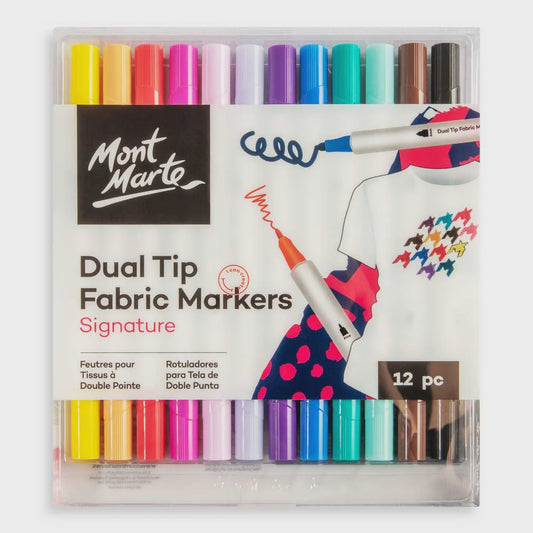 Dual tip fabric markers signature 12pce