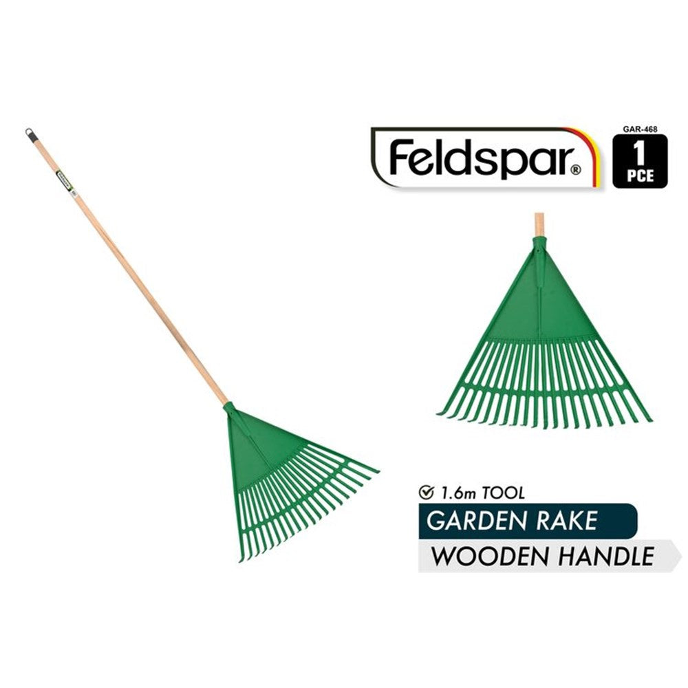 Garden rake PP w/wooden handle 1.6m