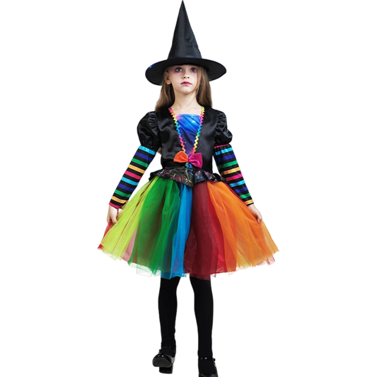Costume kids rainbow witch