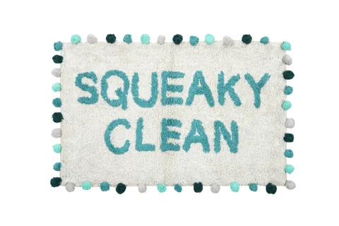 Squeaky clean bathmat 50x80cm white/green