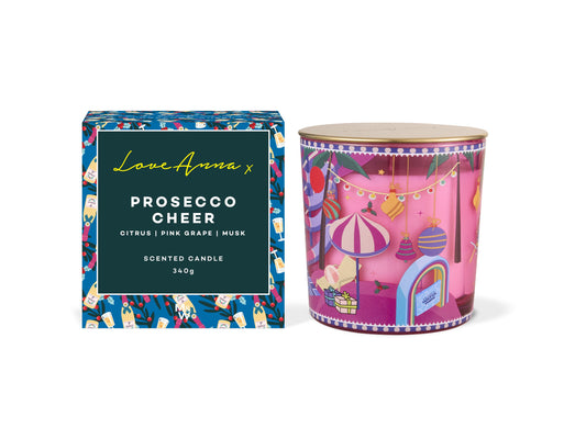 Festive down under fragrance candle 340g Prosecco cheer GB