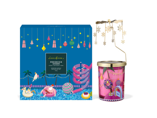 Festive down under candle235g Prosecco cheer decorater set