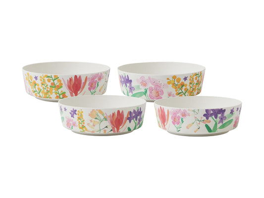 Maxwell & Williams Wildflower Bamboo Bowl 15x5cm Set 4