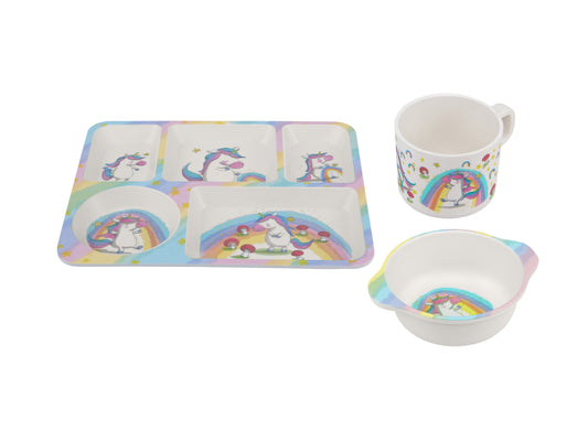 Jedda Robaard magical tales melamine 3pc dinner set unicorn gift boxed