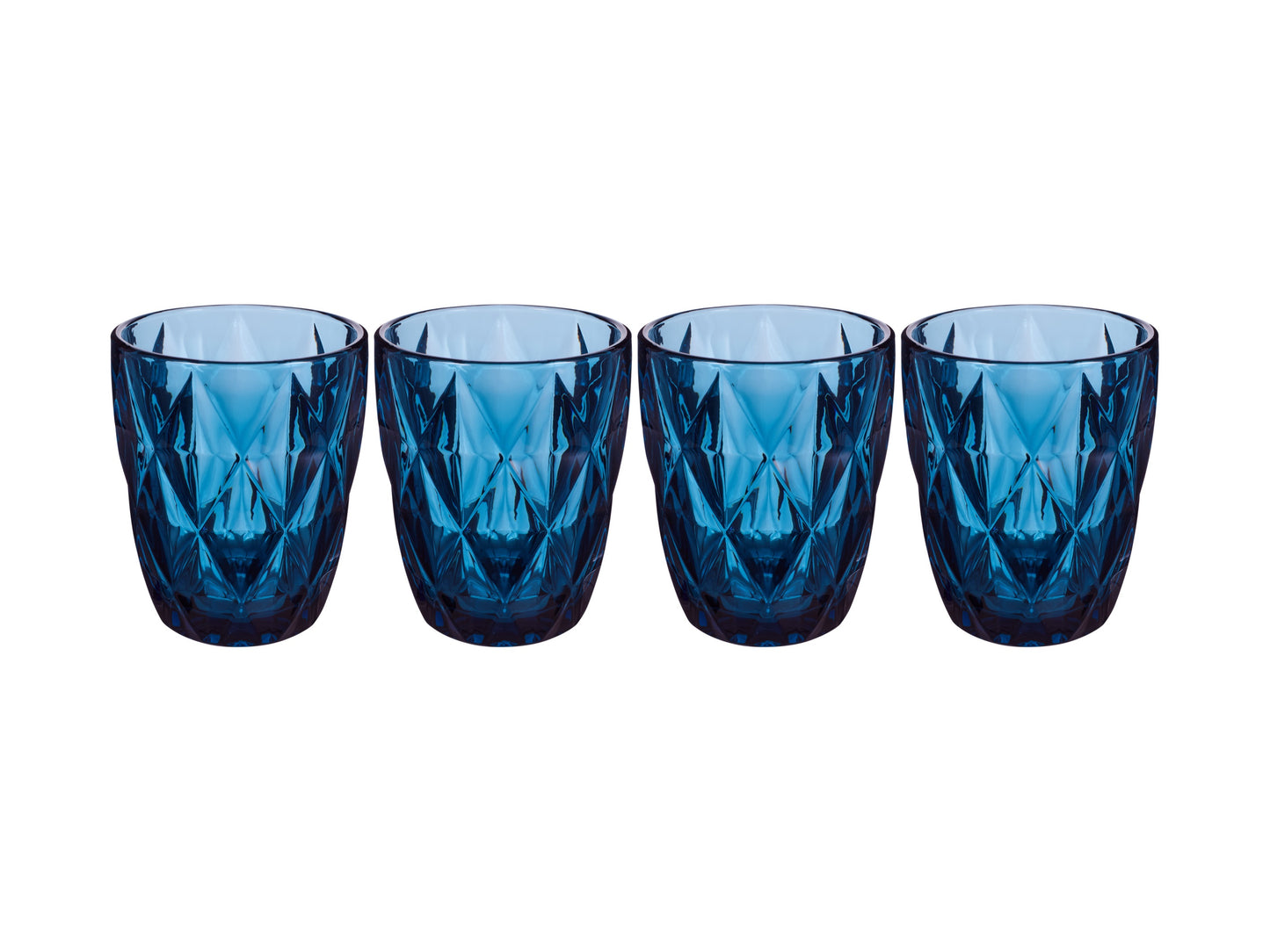 Deanna Double Old Fashion Glass Blue 4pce