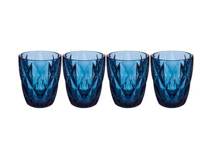 Deanna Double Old Fashion Glass Blue 4pce