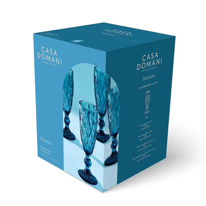 Deanna Champagne Flute Blue 4pce