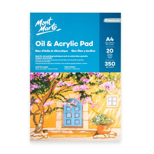 Mont Marte Oil & Acrylic Pad 350gsm A4 20sheets