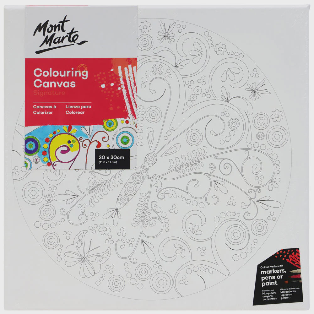 Colouring Canvas 30 x 30cm assorted designs