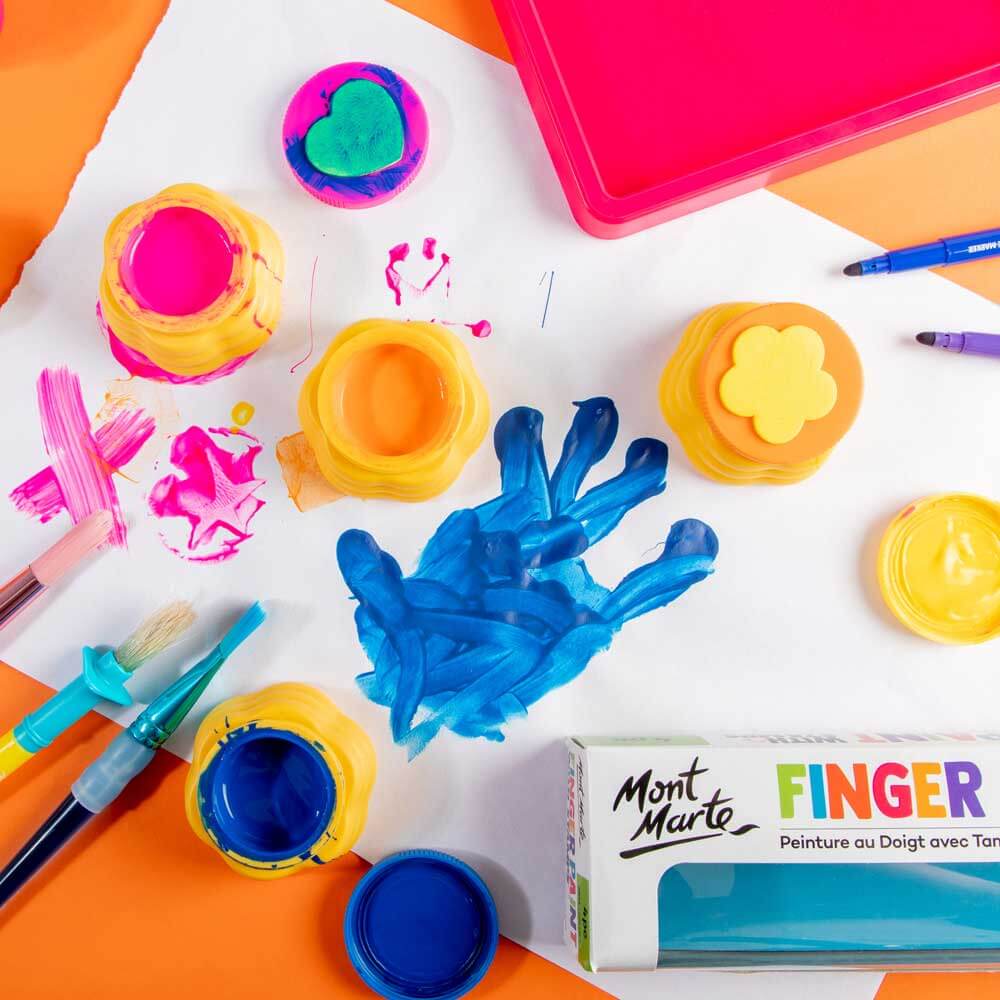 Kids Finger Paint with Stamps - 4 Colours