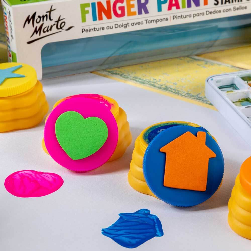 Kids Finger Paint with Stamps - 4 Colours