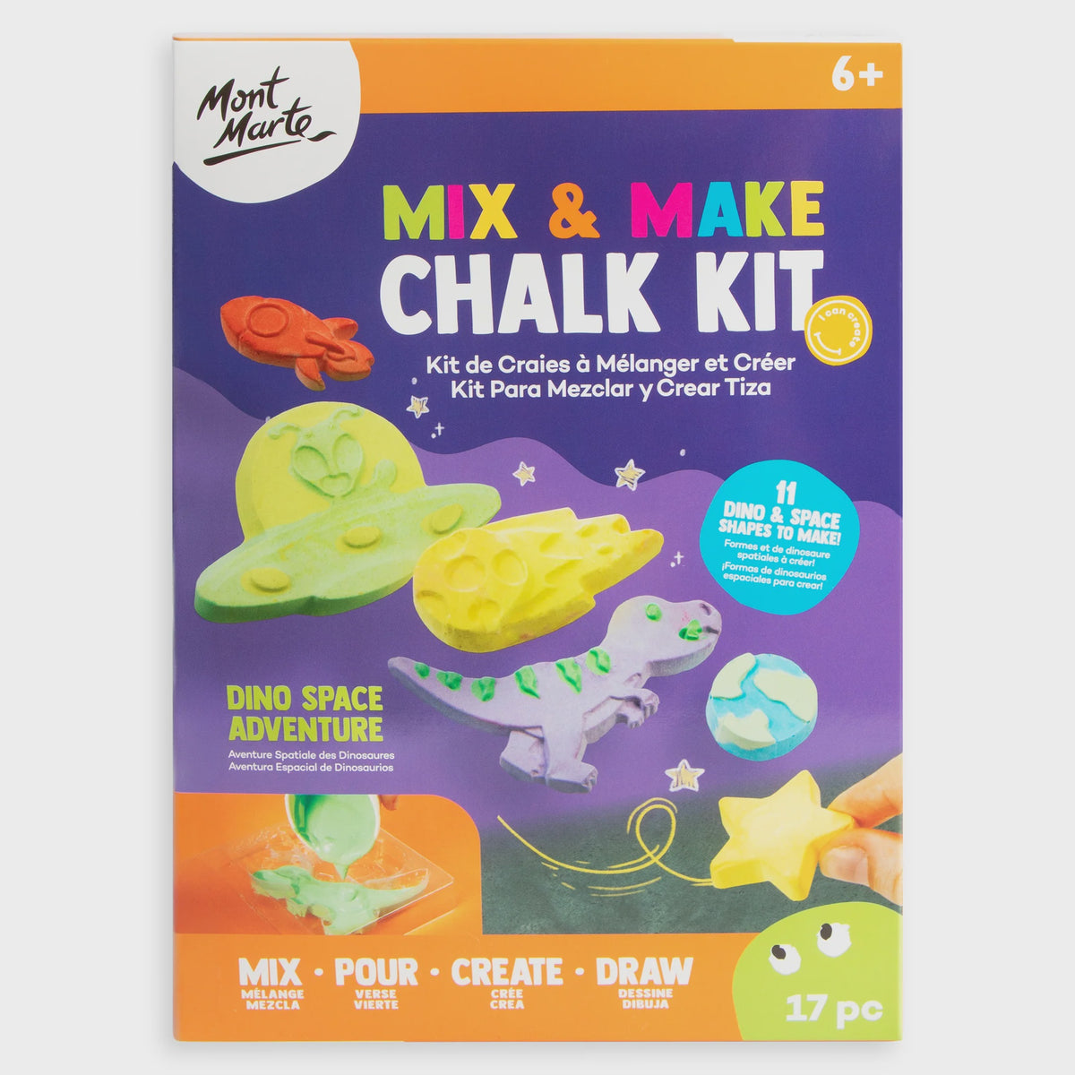 Mix & make chalk kit - Dino space adventure 17pce