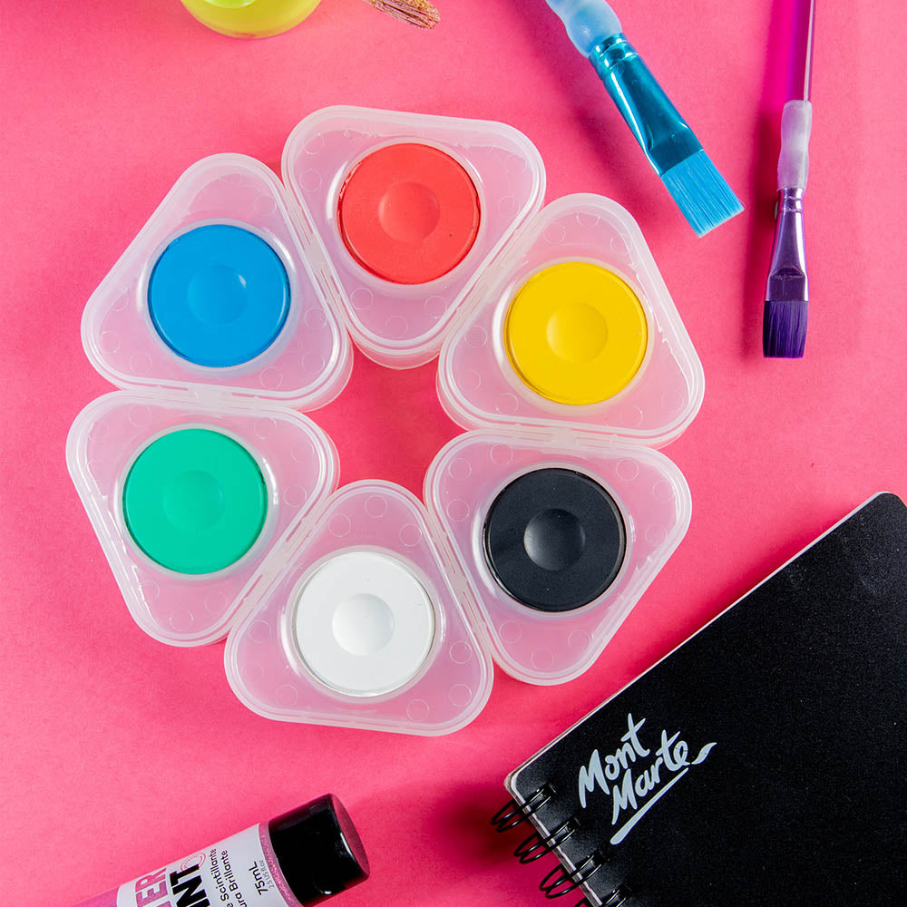 Tempera Paint Wheel Bright 6pce