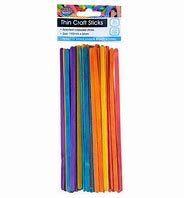Craft sticks asst colours 190mmx6mm 80pack