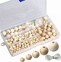 Beads wooden set 280pce asst sizes natural