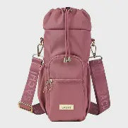 Crossbody insulated bottle bag blush