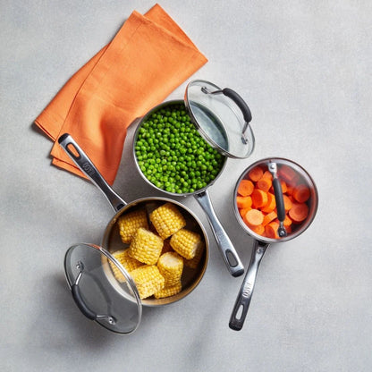 Contemporary Stainless Steel Saucepan Set 3pce