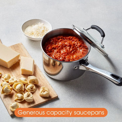 Contemporary Stainless Steel Saucepan Set 3pce