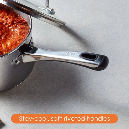 Contemporary Stainless Steel Saucepan Set 3pce