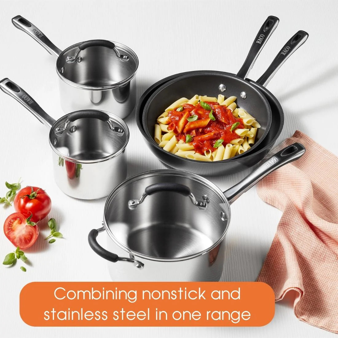Contemporary Stainless Steel Saucepan Set 3pce