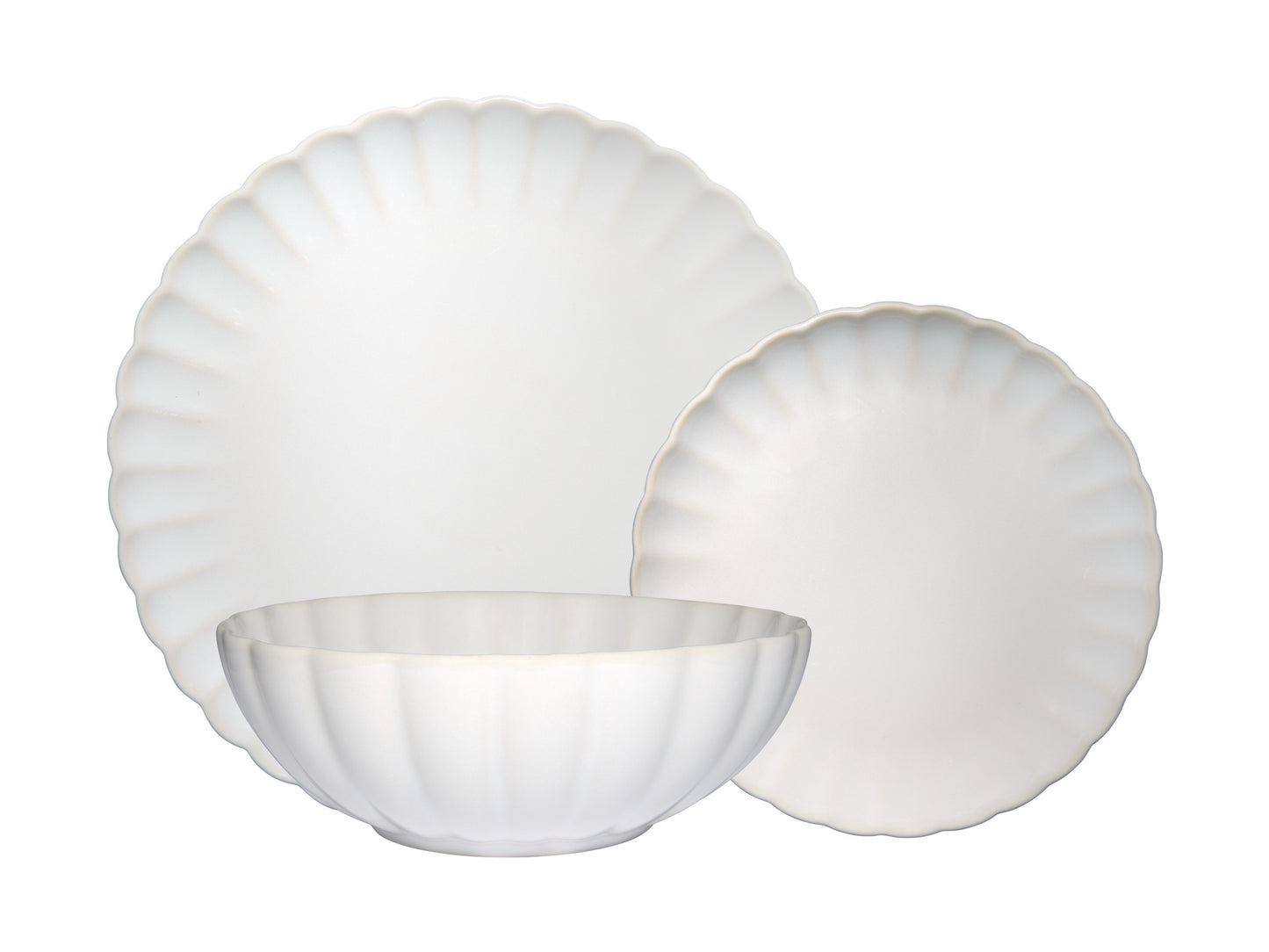 Casa domani solare 12pc dinner set cream gift boxed