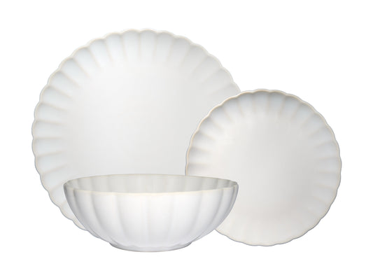 Casa domani solare 12pc dinner set cream gift boxed