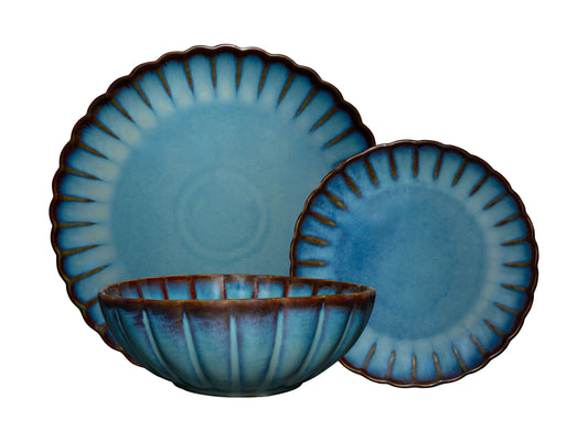 Casa domani solare 12pc dinner set azure gift boxed