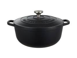 Cast iron round casserole black 28cm/6.2L gift boxed