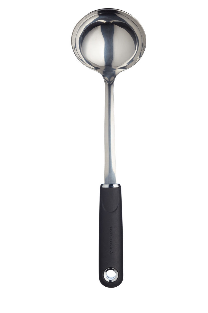Soft grip soup ladle s/s