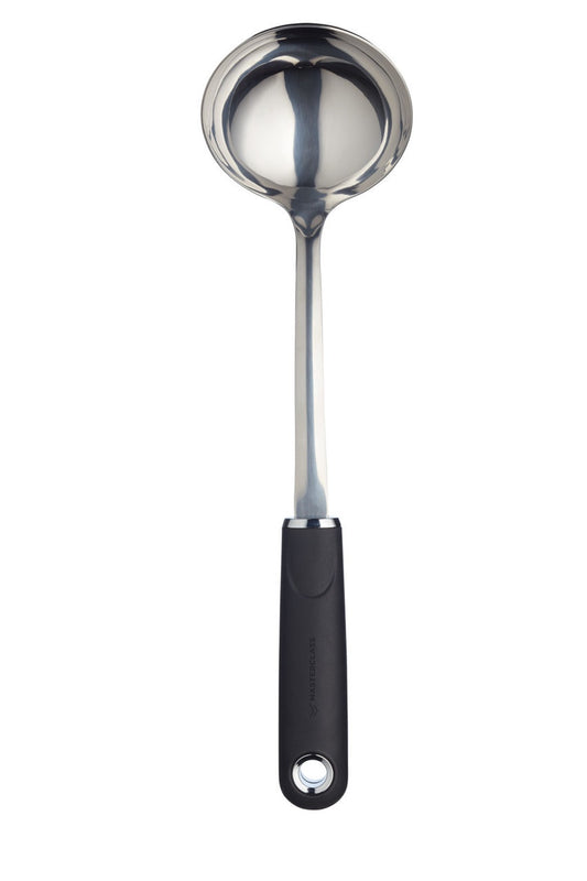 Soft grip soup ladle s/s