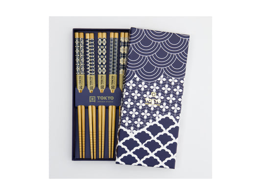 Chopstick giftset blue 5pc GB