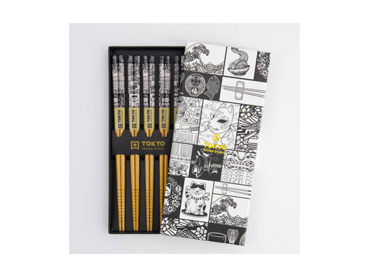 Chopsticks giftset 5pc Tokyo fan GB
