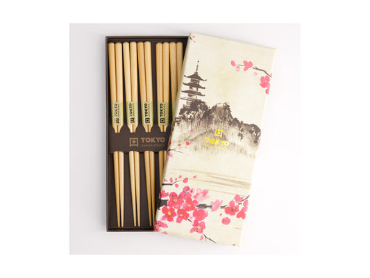 Chopsticks giftset 5pc Wooden brown GB