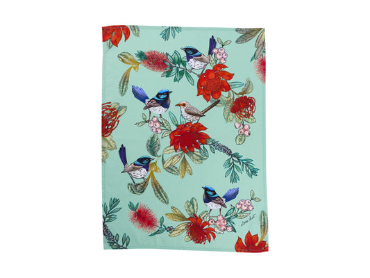 Eloise Short native grace superb fairy wren tea towel 50x70cm